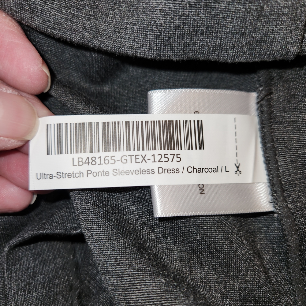 NWT Quince Ultra Stretch Ponte Sleeveless Dress Charcoal Size L Gray Jumper Zip - Picture 12 of 14